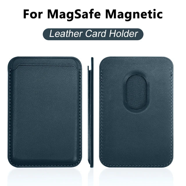 For Magsafe Magnetic Wallet Phone Case For iPhone 14 13 12 Pro Max Leather Card Holder Bag For iPhone 13 mini Cover Accessories - Open Cut Off - Grid