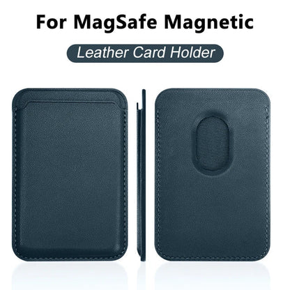 For Magsafe Magnetic Wallet Phone Case For iPhone 14 13 12 Pro Max Leather Card Holder Bag For iPhone 13 mini Cover Accessories - Open Cut Off - Grid