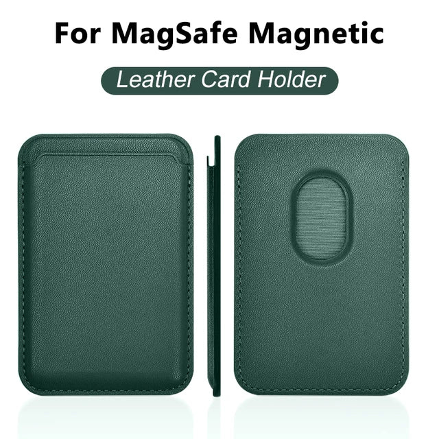 For Magsafe Magnetic Wallet Phone Case For iPhone 14 13 12 Pro Max Leather Card Holder Bag For iPhone 13 mini Cover Accessories - Open Cut Off - Grid