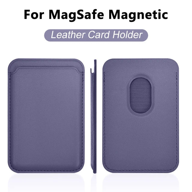 For Magsafe Magnetic Wallet Phone Case For iPhone 14 13 12 Pro Max Leather Card Holder Bag For iPhone 13 mini Cover Accessories - Open Cut Off - Grid