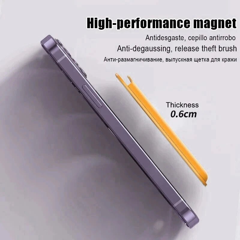 For Magsafe Magnetic Wallet Phone Case For iPhone 14 13 12 Pro Max Leather Card Holder Bag For iPhone 13 mini Cover Accessories - Open Cut Off - Grid