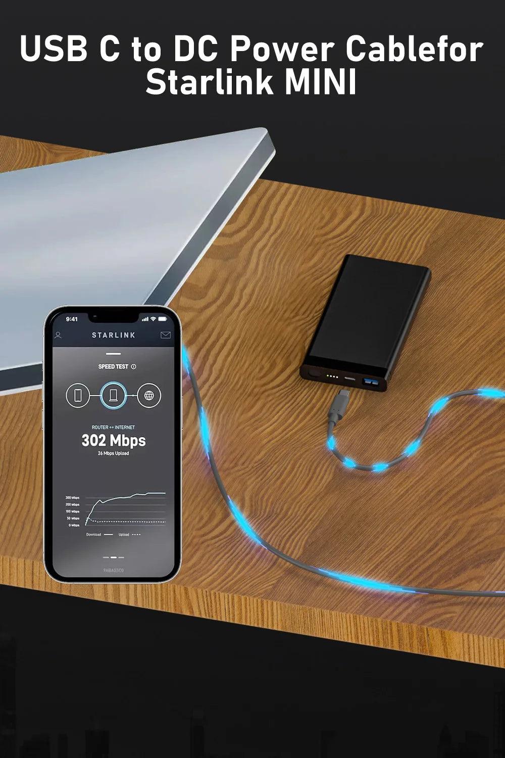 For Starlink Mini Cable 2M(6.6ft) Starlink Mini DC Power Type-C Input Replacement cable Waterproof Outerdoor Barrel Jack Chargin Starlink Cables & Adaptors