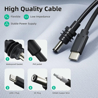 For Starlink Mini Cable 2M(6.6ft) Starlink Mini DC Power Type-C Input Replacement cable Waterproof Outerdoor Barrel Jack Chargin Starlink Cables & Adaptors
