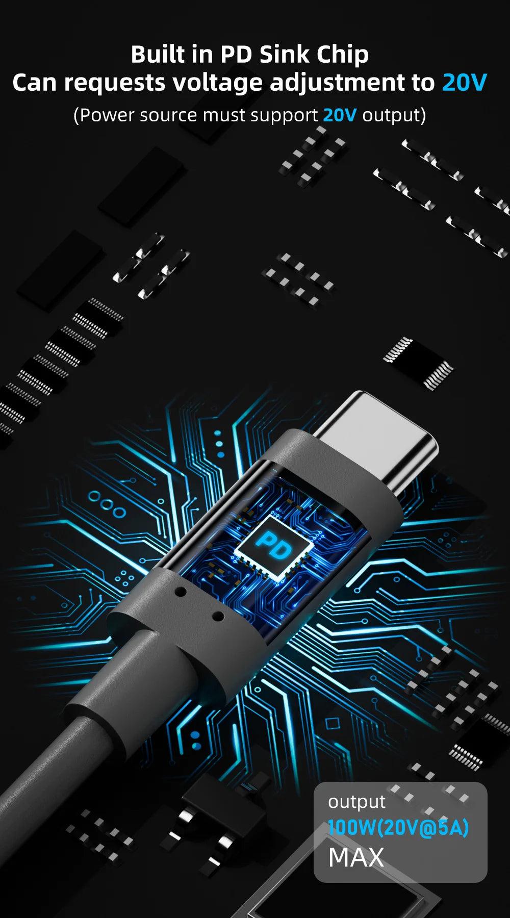 For Starlink Mini Cable 2M(6.6ft) Starlink Mini DC Power Type-C Input Replacement cable Waterproof Outerdoor Barrel Jack Chargin Starlink Cables & Adaptors