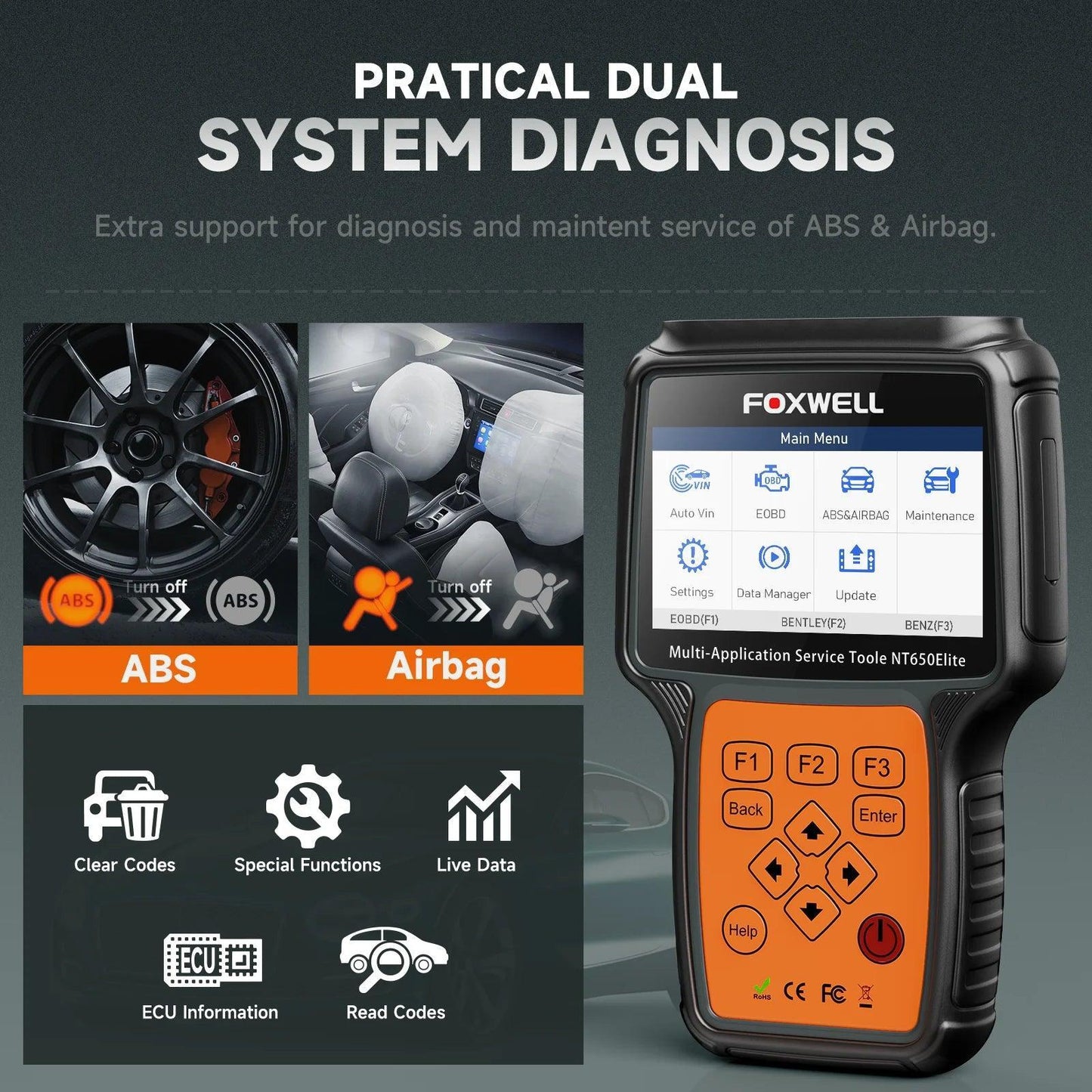 FOXWELL NT650 Elite OBD2 Automotive Scanner OBD Scanner