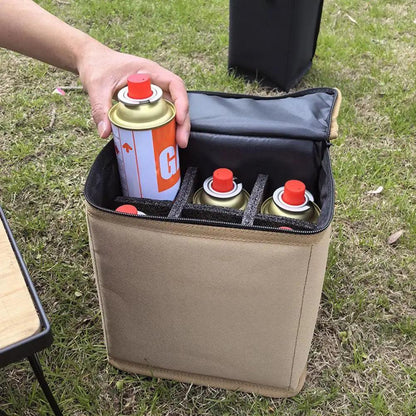 Fuel Tank Bag Impact resistant Storage Bag Portable Camping Lantern Gas Tank Storage Bag with Soft Lining for Outdoor Butane Storage Bag