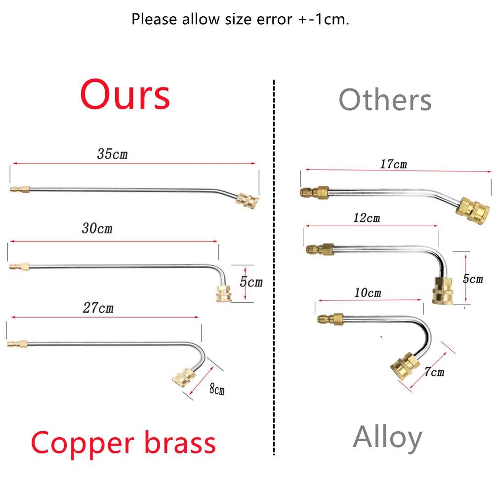 High - pressure Extension Rod For Car Washer Water Gun 1/4 inch Quick Connect Angle 30/90 degree U type Curved Head Wand Lance - High Pressure Extension Rod - Open Cut Off - Grid