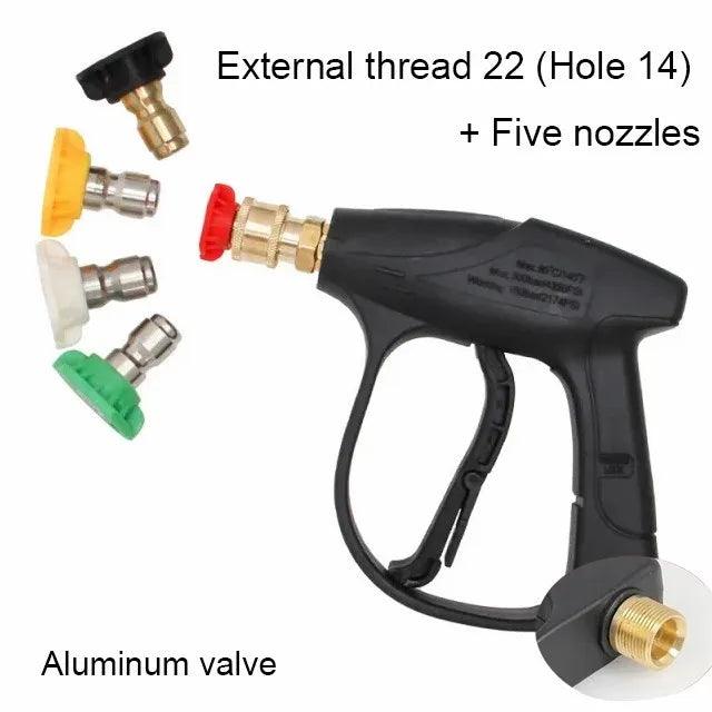 High Pressure Washer Gun High Pressure Water Spray Gun Jet Washer Car Wash Power Washer Spray Gun with 1/4" Quick Connector - High Pressure Washer Gun - Open Cut Off - Grid