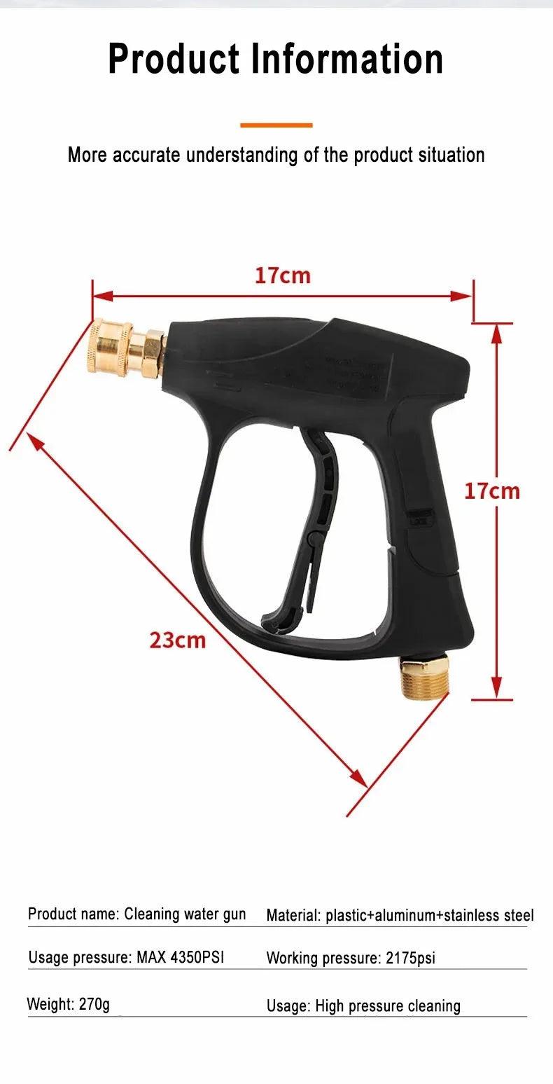 High Pressure Washer Gun High Pressure Water Spray Gun Jet Washer Car Wash Power Washer Spray Gun with 1/4" Quick Connector - High Pressure Washer Gun - Open Cut Off - Grid