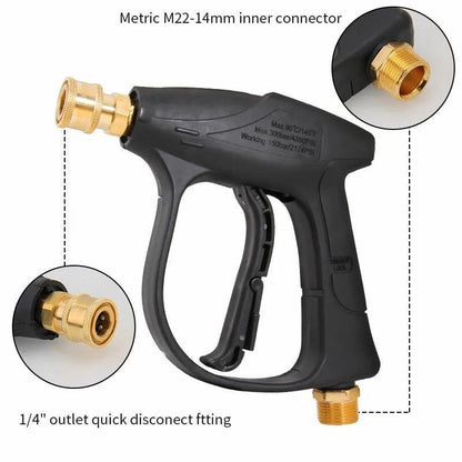 High Pressure Washer Gun High Pressure Water Spray Gun Jet Washer Car Wash Power Washer Spray Gun with 1/4" Quick Connector - High Pressure Washer Gun - Open Cut Off - Grid