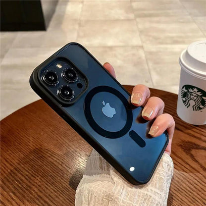iphone 13 Magnetic Wireless Charge For Magsafe Case Shockproof Transparent Bumper Cover - iphone 13 case - Open Cut Off - Grid