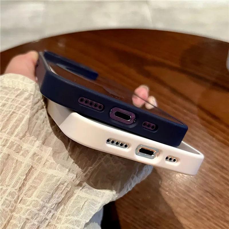iphone 15 Magnetic Wireless Charge For Magsafe Case Shockproof Transparent Bumper Cover - iphone 15 case - Open Cut Off - Grid