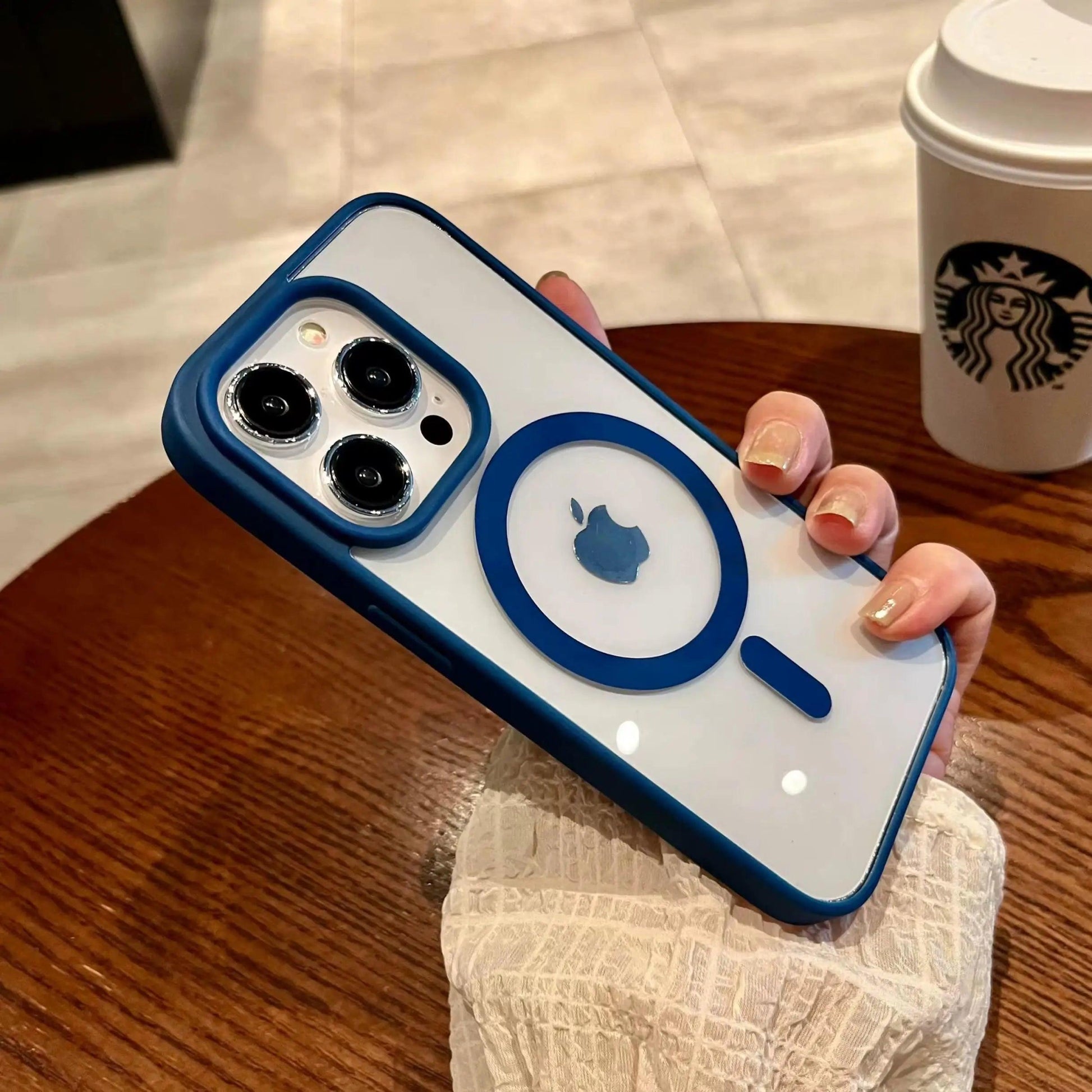 iphone 16 Magnetic Wireless Charge For Magsafe Case Shockproof Transparent Bumper Cover - iphone 16 case - Open Cut Off - Grid