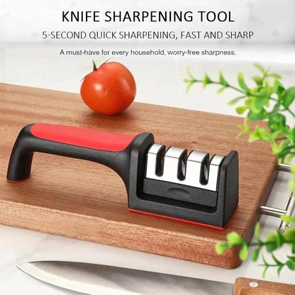 Kitchen 3/4-Segment Knife Sharpener Household Multi-Functional Hand-Held 3/4-Purpose Black Sharpening Stone Knife Sharpener