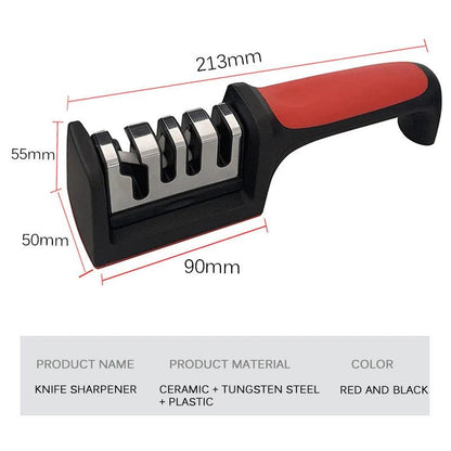 Kitchen 3/4-Segment Knife Sharpener Household Multi-Functional Hand-Held 3/4-Purpose Black Sharpening Stone Knife Sharpener