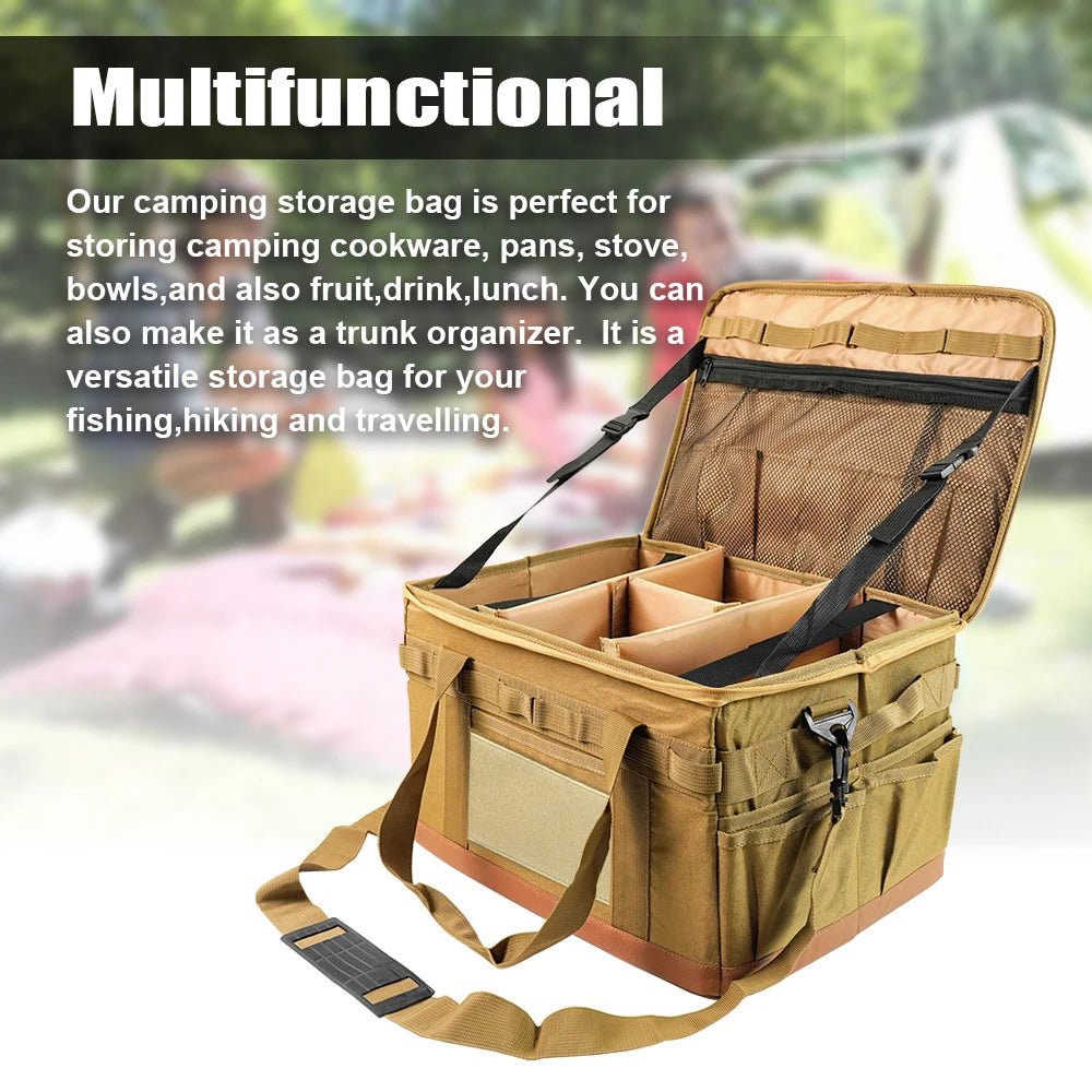 Large Zipper Camping Bag Anti-crash Stove Cookware Carrying Bag Multifunctional Durable Camping Accessories Storage Organizer Camp Cooking