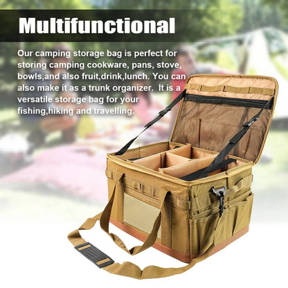 Large Zipper Camping Bag Anti-crash Stove Cookware Carrying Bag Multifunctional Durable Camping Accessories Storage Organizer Camp Cooking