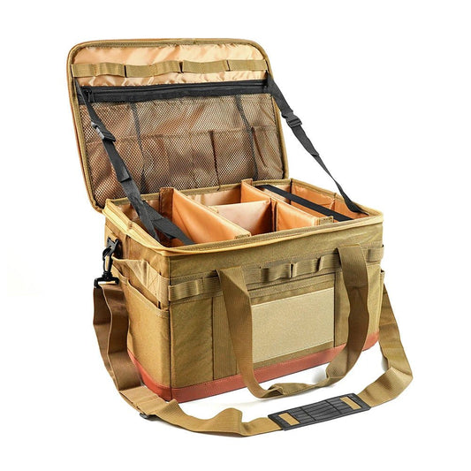 Large Zipper Camping Bag Anti - crash Stove Cookware Carrying Bag Multifunctional Durable Camping Accessories Storage Organizer - Camp Cooking - Open Cut Off - Grid