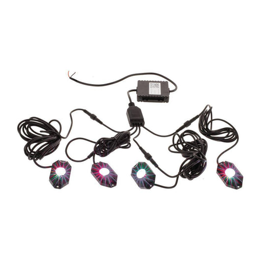 Led Rgbw Flood Beam Rock Light Kit W/ Bluetooth - PKT4 - LED Work Lamps - Hulk 4x4