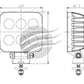 LED Square Worklamp (Flood Beam) 24W Work Lamps