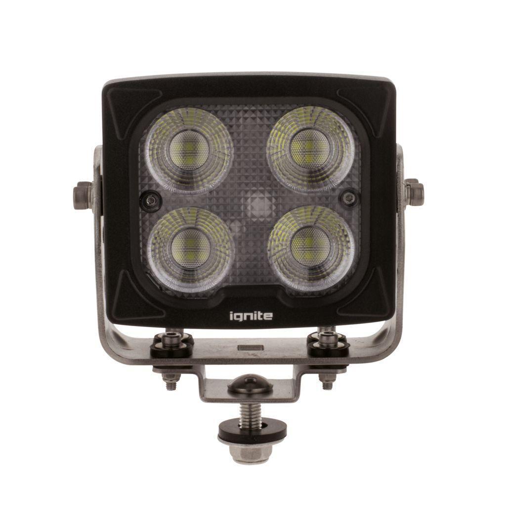 Led Square Worklamp Flood Beam 9 - 36V 43W 4 Leds Slim Blk HSNG 5,400 Lumens IP69K - LED Work Lamps - Hulk 4x4