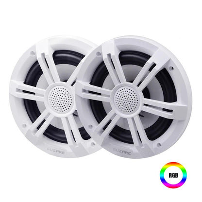 Marine RGB Speakers, 6.5-inch,150Watts*2-Way,2Pcs, White,IP66 Waterproof,Made for Boats & Parties Marine Speakers