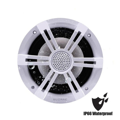 Marine RGB Speakers, 6.5-inch,150Watts*2-Way,2Pcs, White,IP66 Waterproof,Made for Boats & Parties Marine Speakers