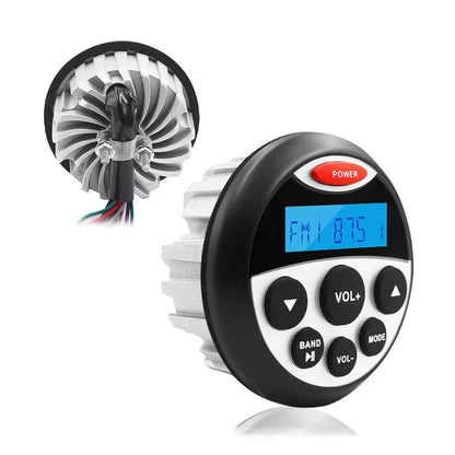 Marine Waterproof Stereo Bluetooth Radio Audio MP3 Player Digital Media FM AM Receiver For Yacht Boat Golf Cart ATV UTV Motorcyc Marine Radio