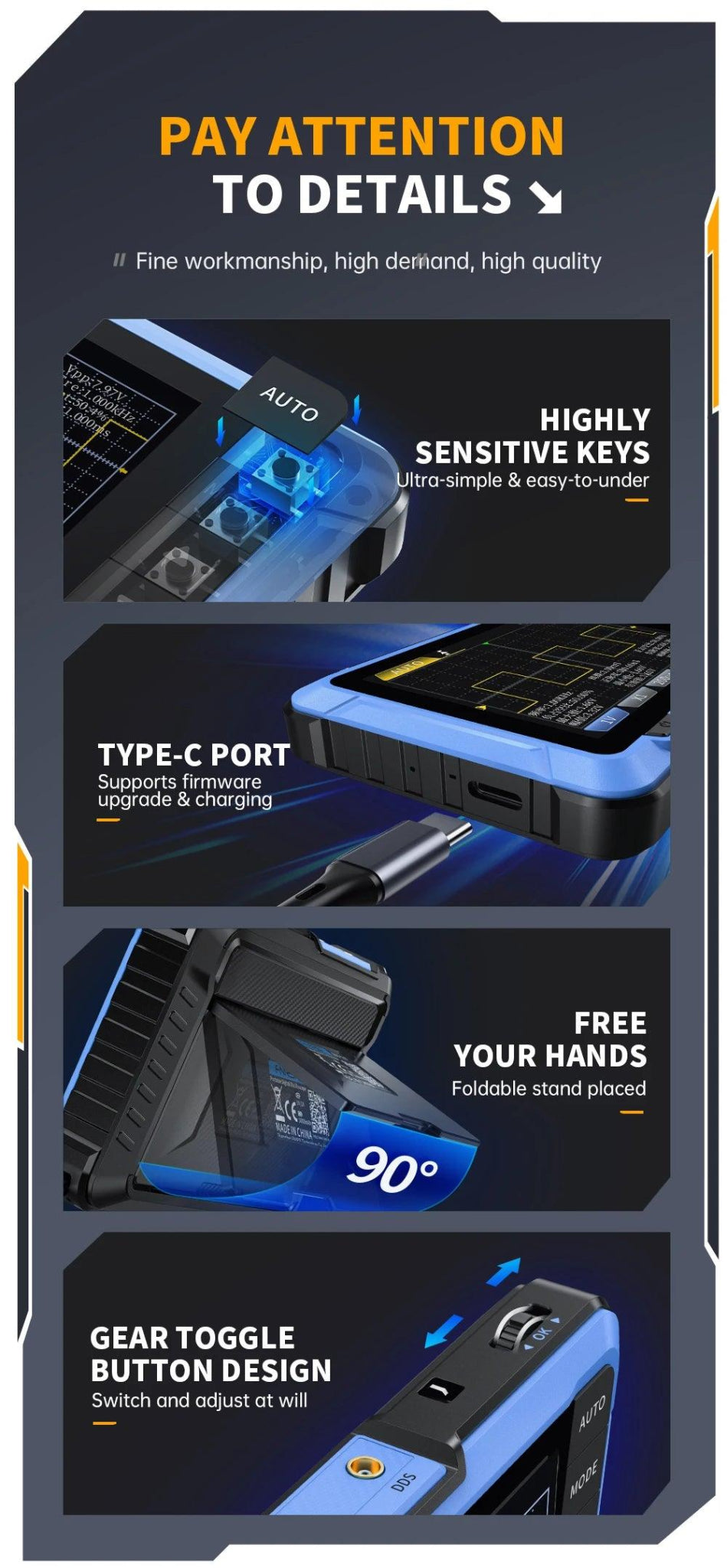 Mini Handheld Digital 2 In 1 Oscilloscope DSO510 DSO153 DSO153 Oscilloscope