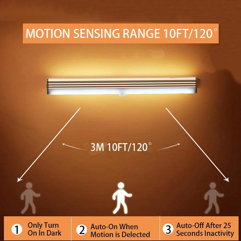 Motion Sensor Light Wireless LED Night Light Type C Rechargeable Light Cabinet Wardrobe Lamp Staircase Backlight For Kitchen LED Motion Light
