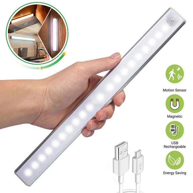 Motion Sensor Light Wireless LED Night Light Type C Rechargeable Light Cabinet Wardrobe Lamp Staircase Backlight For Kitchen LED Motion Light