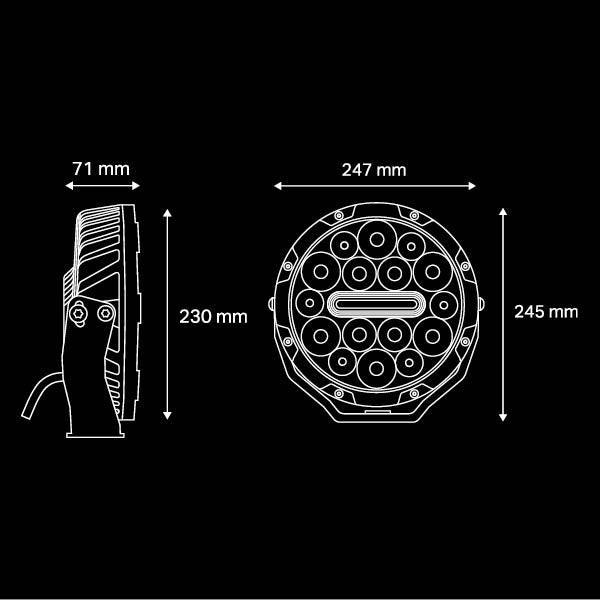 NITRO 140 Maxx 9" LED Driving Light (Pair) Including Harness Driving Lights