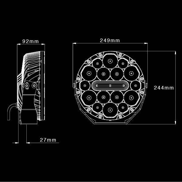 NITRO 180 Maxx 9" LED Driving Light (Pair) Including Harness Driving Lights