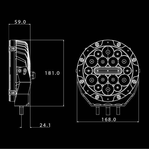 NITRO 80 Maxx 7" LED Driving Light (Pair) Including Harness Driving Lights