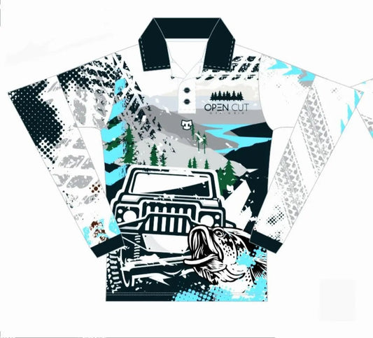 Open Cut Off - Grid Fishing Shirt - Fishing Shirt - Open Cut Off - Grid