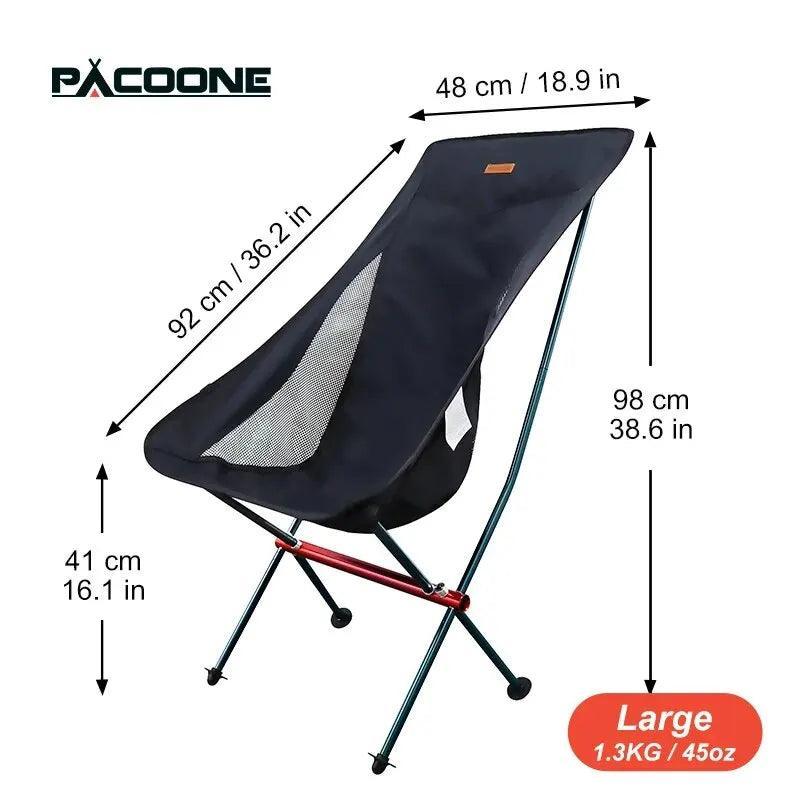 PACOONE Camping Fishing Folding Chair Tourist Beach Chaise Longue Chair for Relaxing Foldable Leisure Travel Furniture Picnic Camp Chairs