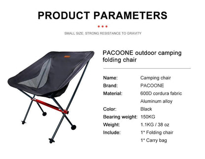 PACOONE Camping Fishing Folding Chair Tourist Beach Chaise Longue Chair for Relaxing Foldable Leisure Travel Furniture Picnic Camp Chairs