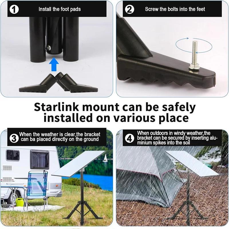 Portable Tripod Mount Tripod Adapter Outdoor Portable Mini Dish Mounting Kit For Starlink GEN3 For Camping And RV Travel Starlink Tripod