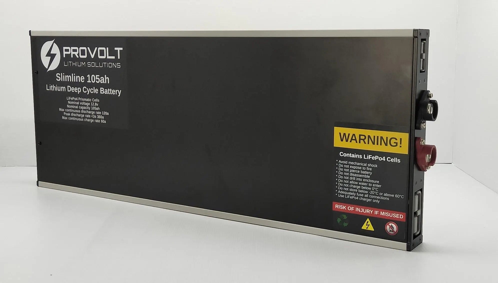 Provolt 105ah Super Slimline Deep Cycle Battery Open Cut OffGrid
