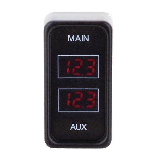 Rectangle Rocker Size Dual Voltmeter Red - Aux 12v Socket - Hulk 4x4