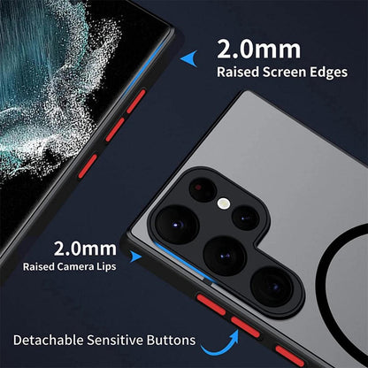 Shockproof Phone Case Magnetic Suction Dropproof Cover Support Wireless Charging For Samsung Galaxy S23 S22 S21 Ultra PLUS S21FE - Samsung Cases - Open Cut Off - Grid