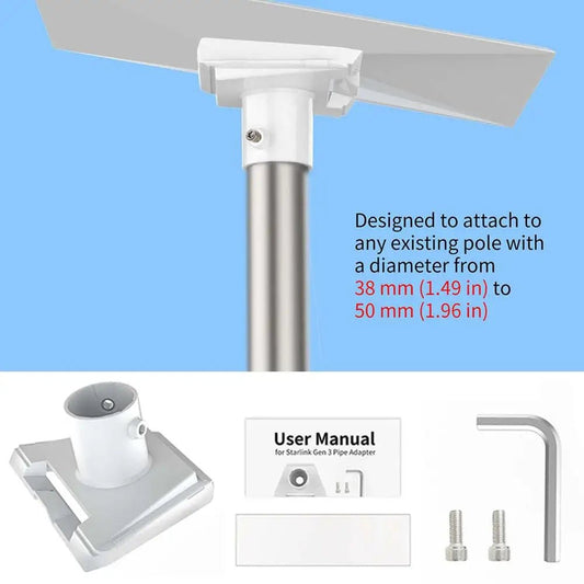 Starlink Gen 3 Pipe Adapter Round Tube High-impact Plastic Adapter Pole Mount For Starlink V3 Plate Roof Mount Accessories Starlink Mount