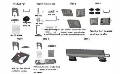 Starlink Mini Roof Mount, Starlink Mini Mounting Kit, Starlink Mini Magnetic Mount with a Protective Acrylic Shell 
