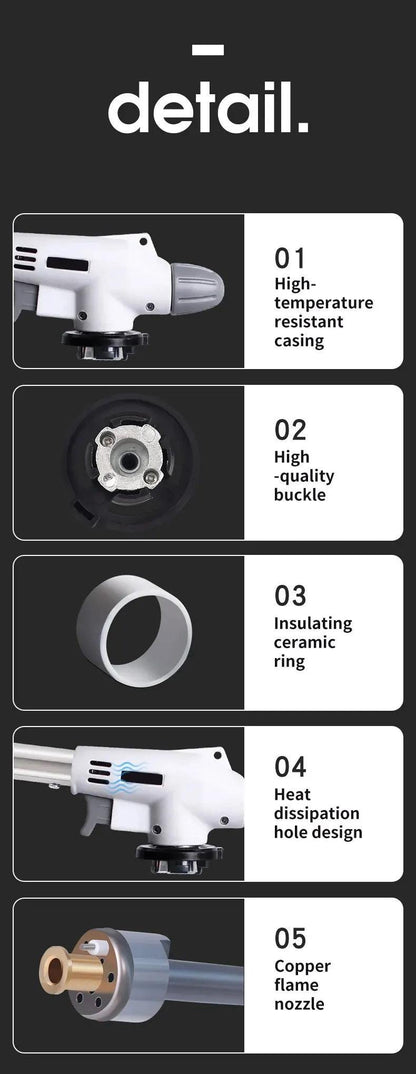 Torch Cooking AutoIgnition Butane Gas Welding-Burner Welding Gas Burner Flame Gas Torch Flame Gun Blow for BBQ Camping Cooking Butane Torch