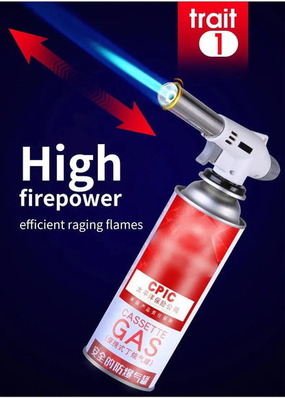 Torch Cooking AutoIgnition Butane Gas Welding-Burner Welding Gas Burner Flame Gas Torch Flame Gun Blow for BBQ Camping Cooking Butane Torch