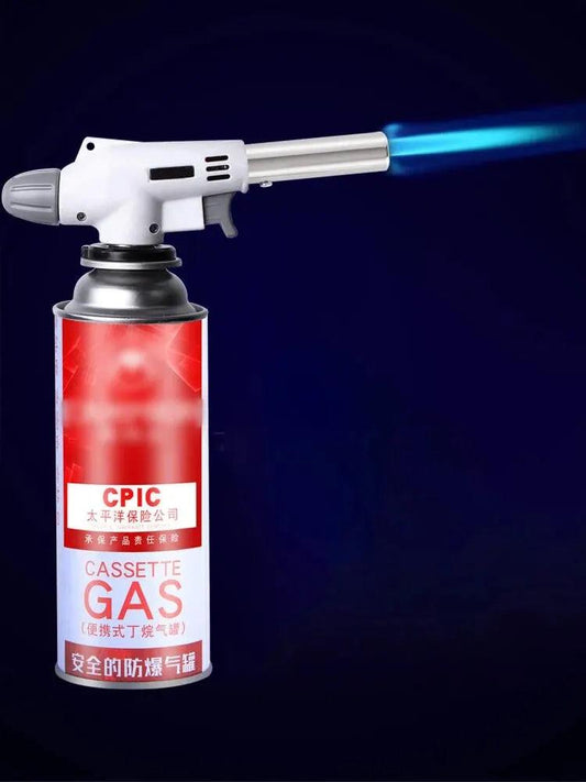 Torch Cooking AutoIgnition Butane Gas Welding - Burner Welding Gas Burner Flame Gas Torch Flame Gun Blow for BBQ Camping Cooking - Butane Torch - Open Cut Off - Grid