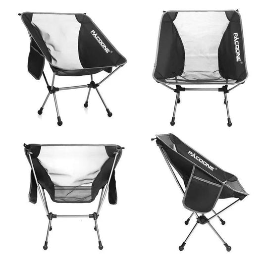 Travel Ultralight Folding Aluminum Chair Superhard High Load Outdoor Camping Portable Beach Hiking Picnic Seat Fishing Chair - Camp Chairs - Open Cut Off - Grid