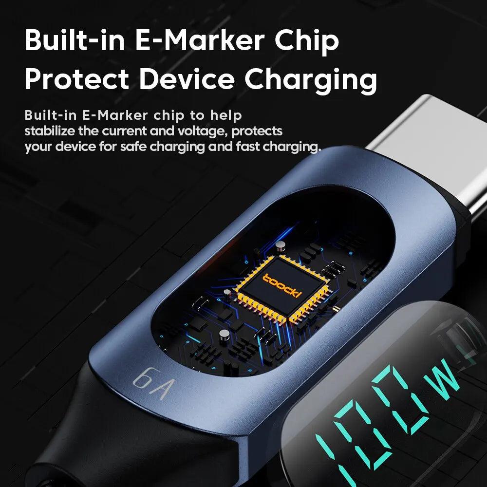 Type C to Type C Cable 100W PD Fast Charging Charger USB C to USB C Display Cable For Xiaomi POCO F3 Realme Macbook iPad - Charging Cable - Open Cut Off - Grid