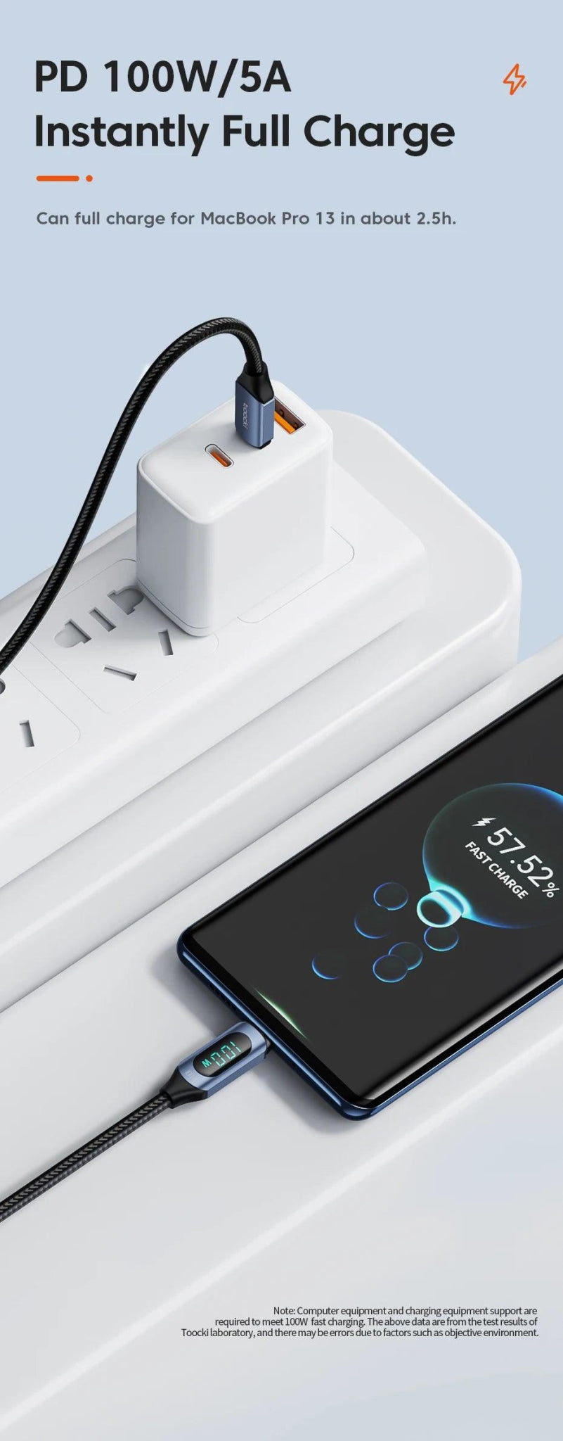 Type C to Type C Cable 100W PD Fast Charging Charger USB C to USB C Display Cable For Xiaomi POCO F3 Realme Macbook iPad - Charging Cable - Open Cut Off - Grid