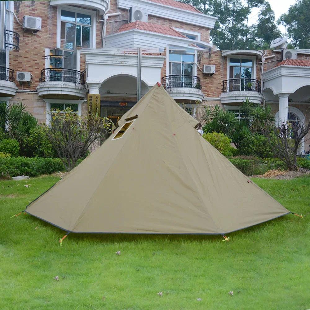 Ultralight Outdoor Camping Pyramid Tent Backpacking Hiking Tents For 1-2 Person Outdoor Camping Tent with Chimney Hole Camping Tent